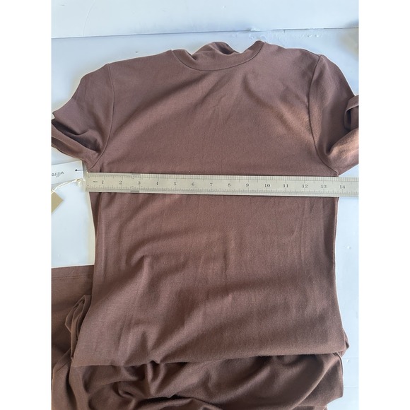 Aritzia Wilfred Womens Gemini Mock Neck L/S Dress S Cocoa Bean‎ Office Siren NWT - Picture 9 of 10